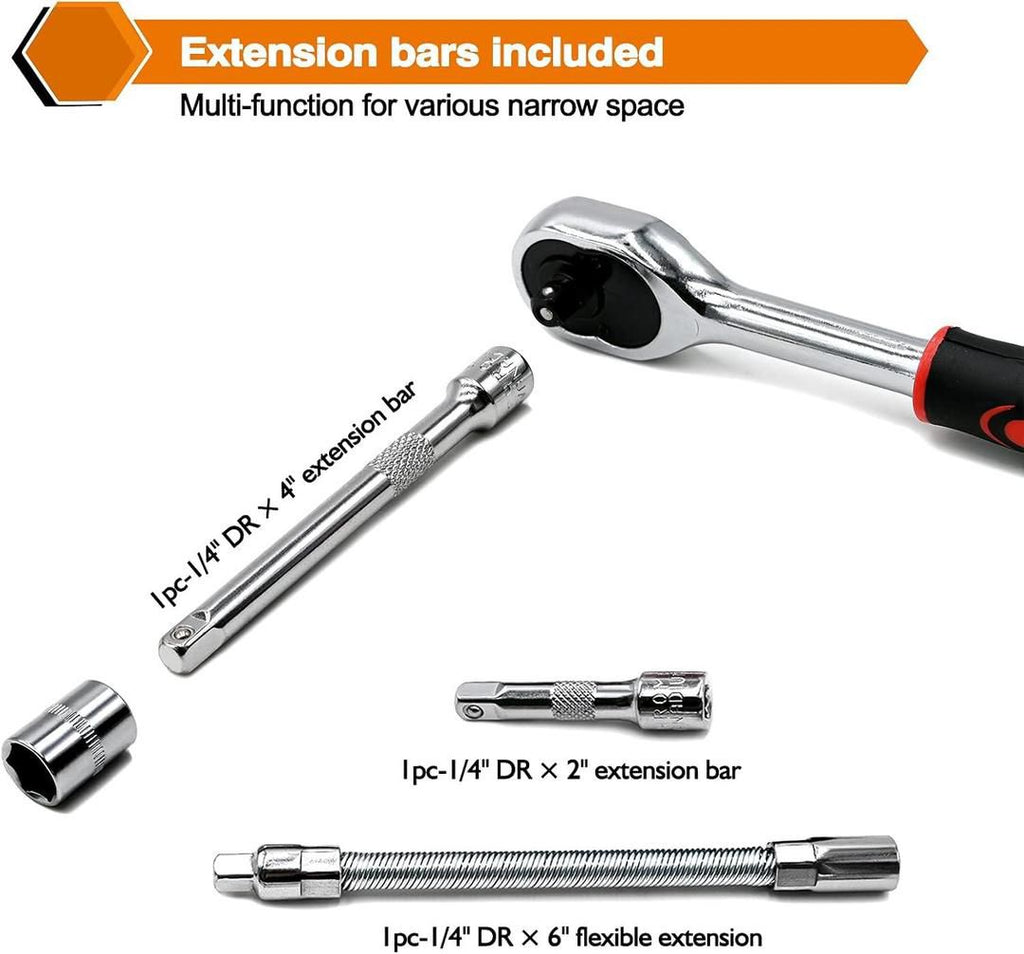All-in-One 46-Piece Socket Wrench & Bit Kit for Car, Bike & Home Repair
